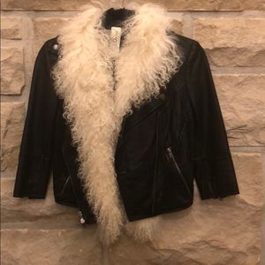 Bird by Juicy Couture Leather Jacket w/ White Fur